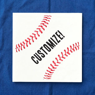 Serviette En Papier Fête d'anniversaire de baseball Nom ou texte perso