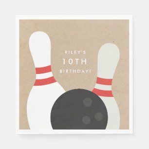 Serviette En Papier Fête d'anniversaire de bowling pour enfants