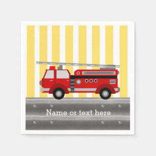 Serviette En Papier Fête d'anniversaire de camion de pompiers
