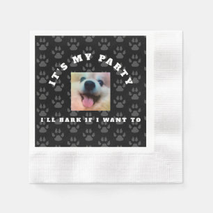 Serviette En Papier Fête d'anniversaire de chien photo personnalisée