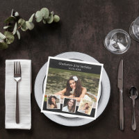 Fête d'anniversaire de collage photo noir