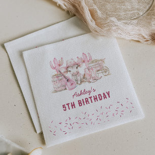 Serviette En Papier Fête d'anniversaire de Cowgirl de l'Ouest sauvage
