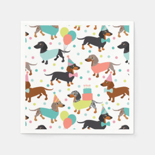 Serviette En Papier Fête d'anniversaire de Dachshund