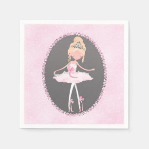 Serviette En Papier Fête d'anniversaire de danseuse de Pink & Grey Cou