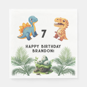 Serviette En Papier Fête d'anniversaire de Dinasaur Kid