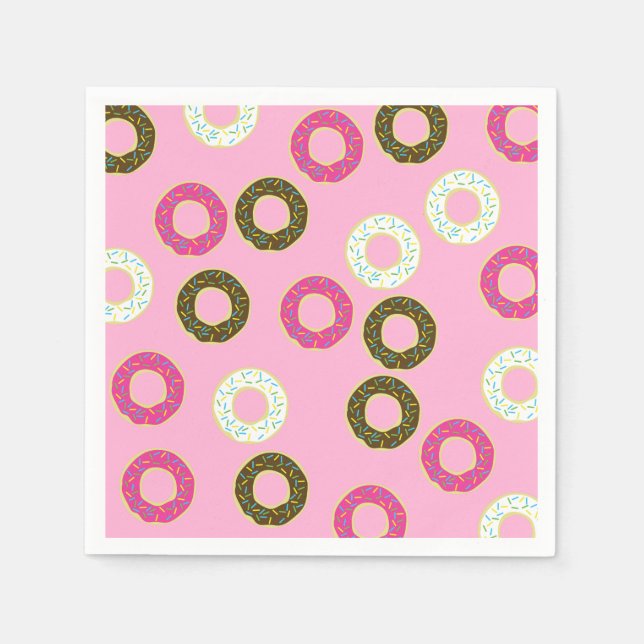 Serviette En Papier Fête d'anniversaire de Donut (Devant)