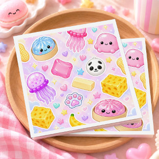 Serviette En Papier Fête d'anniversaire de fille Mignonne Kawaii Squis