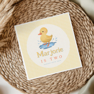 Serviette En Papier Fête d'anniversaire de fillette en jaune pour l'ét