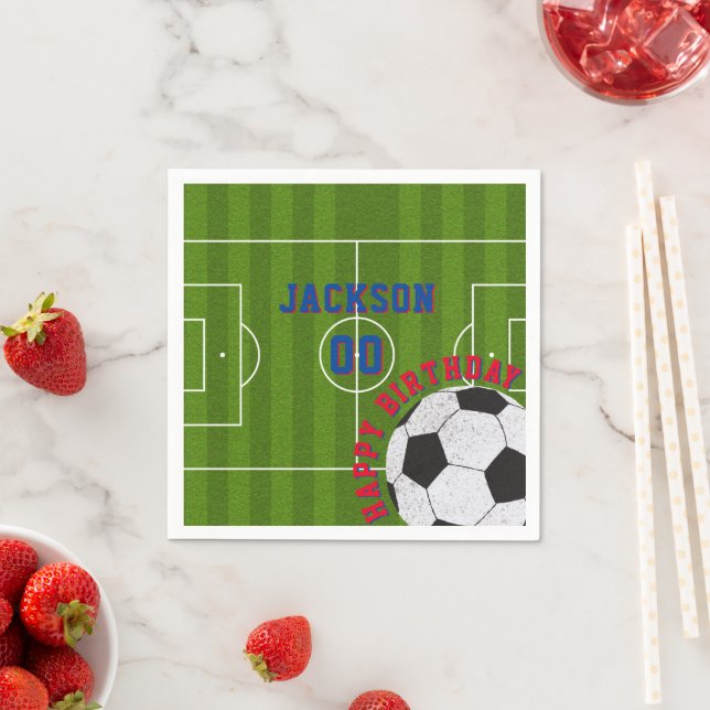 Serviette En Papier Fête d'anniversaire de football (En situation)