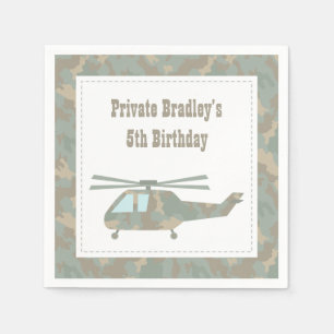 Serviette En Papier Fête d'anniversaire de garçons d'armée