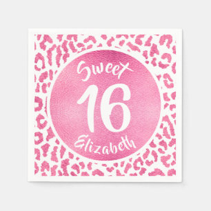 Serviette En Papier Fête d'anniversaire de Girl Leopard