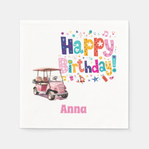 Serviette En Papier Fête d'anniversaire de golf pour femme golfeuse