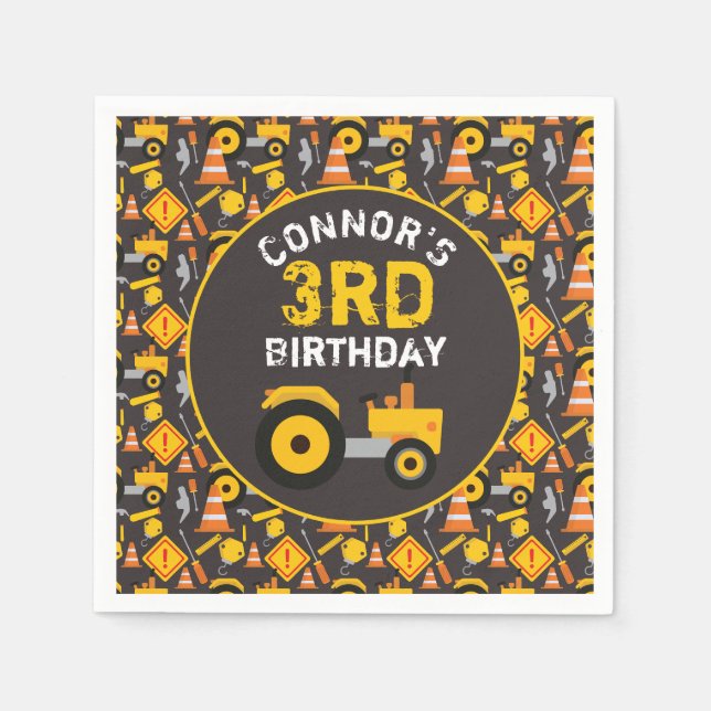 Serviette En Papier Fête d'anniversaire de la construction (Devant)