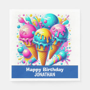 Serviette En Papier fête d'anniversaire de la crème glglace
