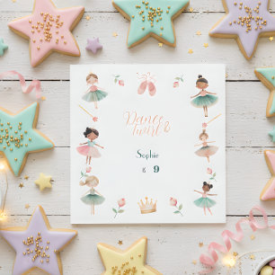 Serviette En Papier Fête d'anniversaire de la danse et de la fillette