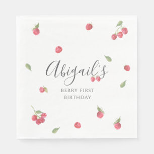 Serviette En Papier Fête d'anniversaire de la framboise Sweet Berry