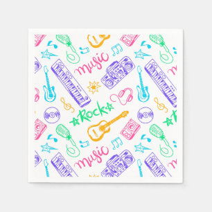 Serviette En Papier Fête d'anniversaire de la musique