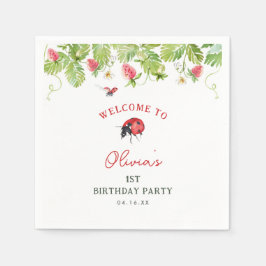 Serviette En Papier Fête d'anniversaire de la petite fille Ladybug
