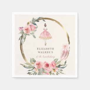 Serviette En Papier fête d'anniversaire de la princesse de ballerine