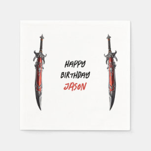 Serviette En Papier Fête d'anniversaire de l'épée