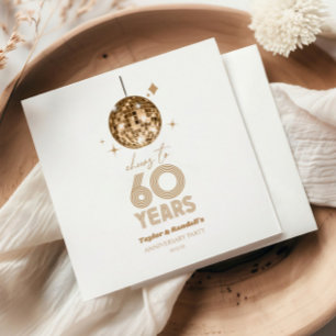 Serviette En Papier Fête d'anniversaire de mariage de 60 ans Disco Che