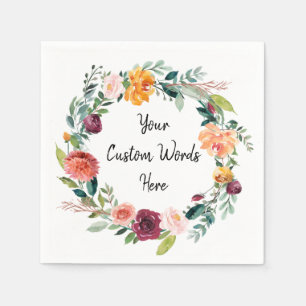 Serviette En Papier Fête d'anniversaire de mariage de Fleur personnali