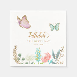 Serviette En Papier Fête d'anniversaire de papillon Garden Girl