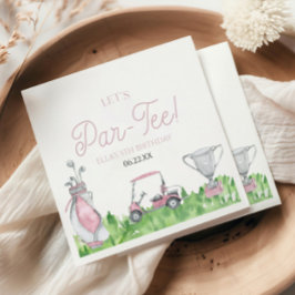 Serviette En Papier Fête d'anniversaire de Par-Tee Pink Golf