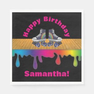 Serviette En Papier Fête d'anniversaire de patinage de rouleau de