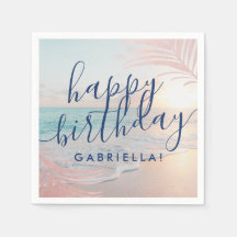 Fête d'anniversaire de plage Cocktail personnalisé