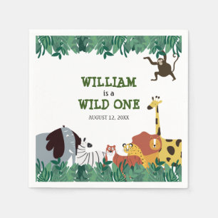 Serviette En Papier Fête d'anniversaire de premier anniversaire Wild O