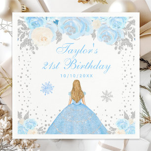Serviette En Papier Fête d'anniversaire de princesse aux cheveux blond