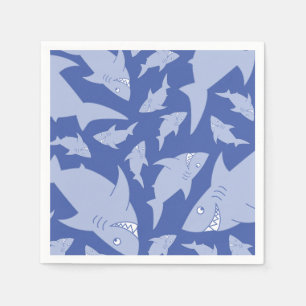 Serviette En Papier Fête d'anniversaire de requins