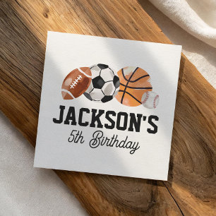 Serviette En Papier Fête d'anniversaire de sports modernes