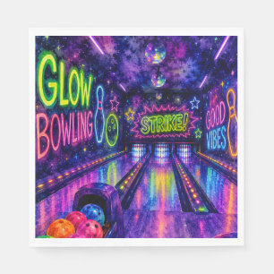 Serviette En Papier Fête d'anniversaire de teenager Bowling Glow aquar