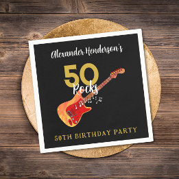Serviette En Papier Fête d'anniversaire des 50 ans du Rock and Roll