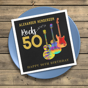 Serviette En Papier Fête d'anniversaire des 50 ans du Rock and Roll