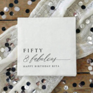 Serviette En Papier Fête d'anniversaire des 50 ans Fifty & Fabulous Mo