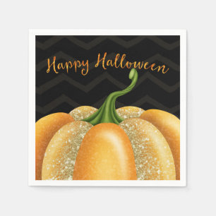 Serviette En Papier Fête d'anniversaire d'Halloween Citrouille Étincel