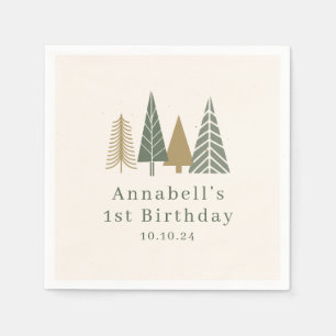 Serviette En Papier Fête d'anniversaire d'hiver
