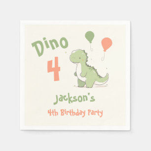 Serviette En Papier Fête d'anniversaire Dino Four Dinosaure 4