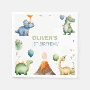 Serviette En Papier Fête d'anniversaire Dinosaure T-REX