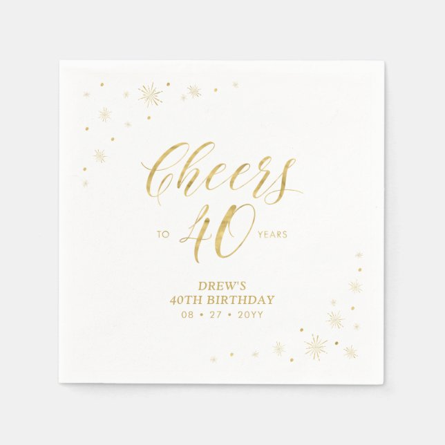Serviette En Papier Fête d'anniversaire du 40e anniversaire de Modern  (Devant)