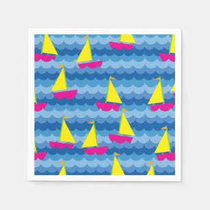 Serviette En Papier Fête d'anniversaire du bateau à voile