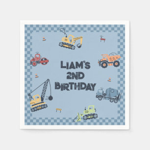 Serviette En Papier Fête d'anniversaire du camion de construction pers