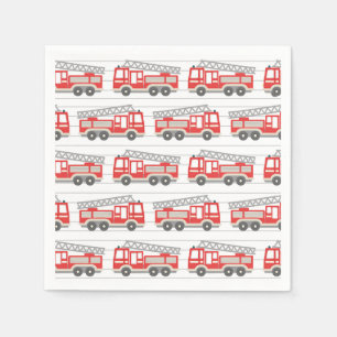 Serviette En Papier Fête d'anniversaire du camion d'incendie