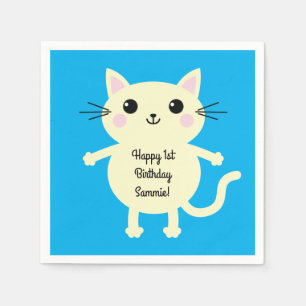 Serviette En Papier Fête d'anniversaire du chat