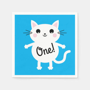 Serviette En Papier Fête d'anniversaire du chat
