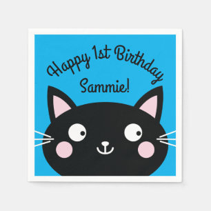 Serviette En Papier Fête d'anniversaire du chat
