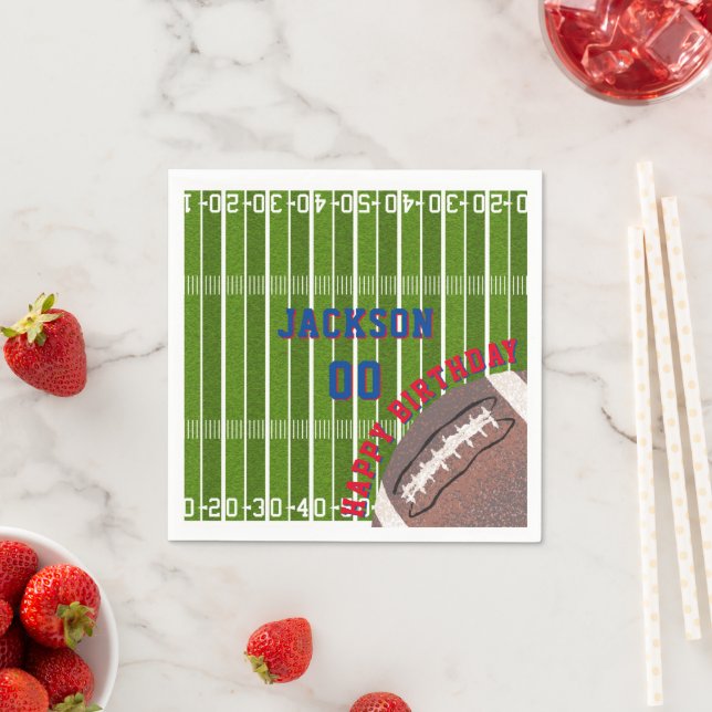 Serviette En Papier Fête d'anniversaire du football américain (En situation)